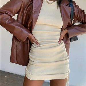 Lioness Tan Military Minds Mini Dress